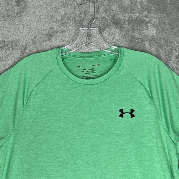 Under Armour Shirt Mens Small Green Loose Tech Tee Heatgear Casual Athleisure - Picture 4 of 6